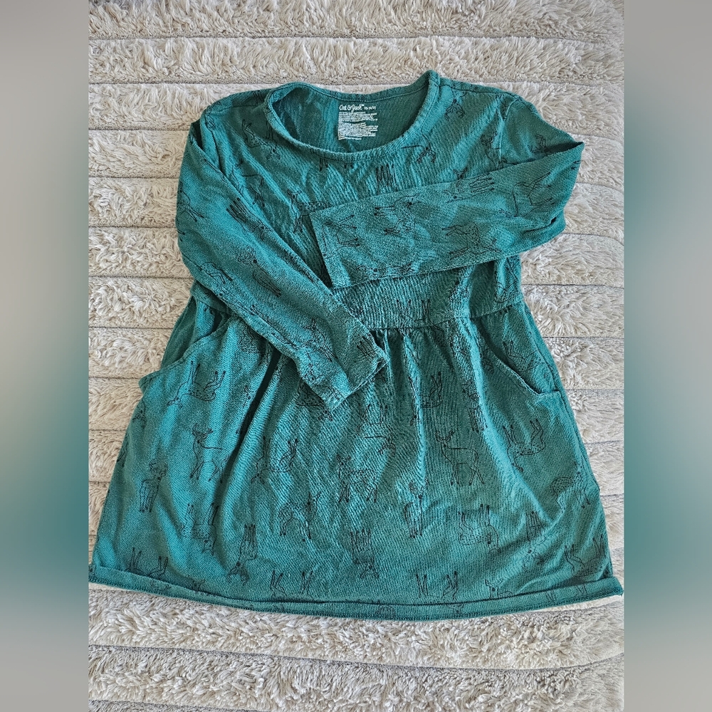 Cat & Jack Teal Animal Pattern Dress